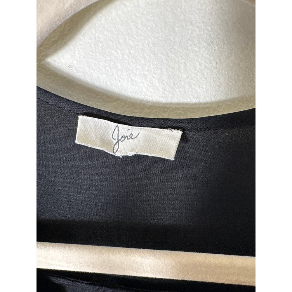 Joie Black Long Sleeve Silk V-Neck Tunic Sz S - Picture 2 of 3